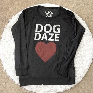 Chaser Dog Daze Long Sleeve Lightweight Sweater